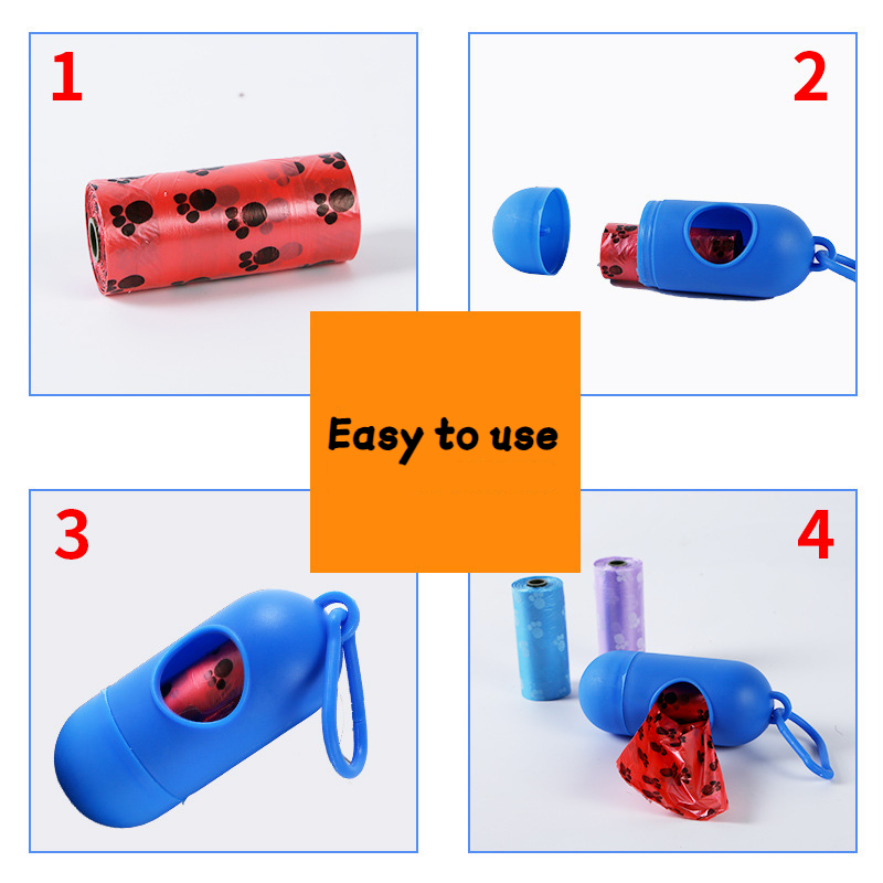 Pet Poop Bag Dispenser Waste Disposable Clean Poo Holder Pick-Up Puppy Garbage