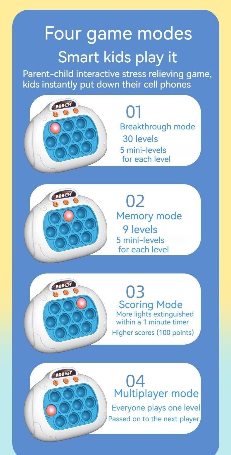 Children Decompression Finger Speed Push Educational Toys Gift Sound Light Game