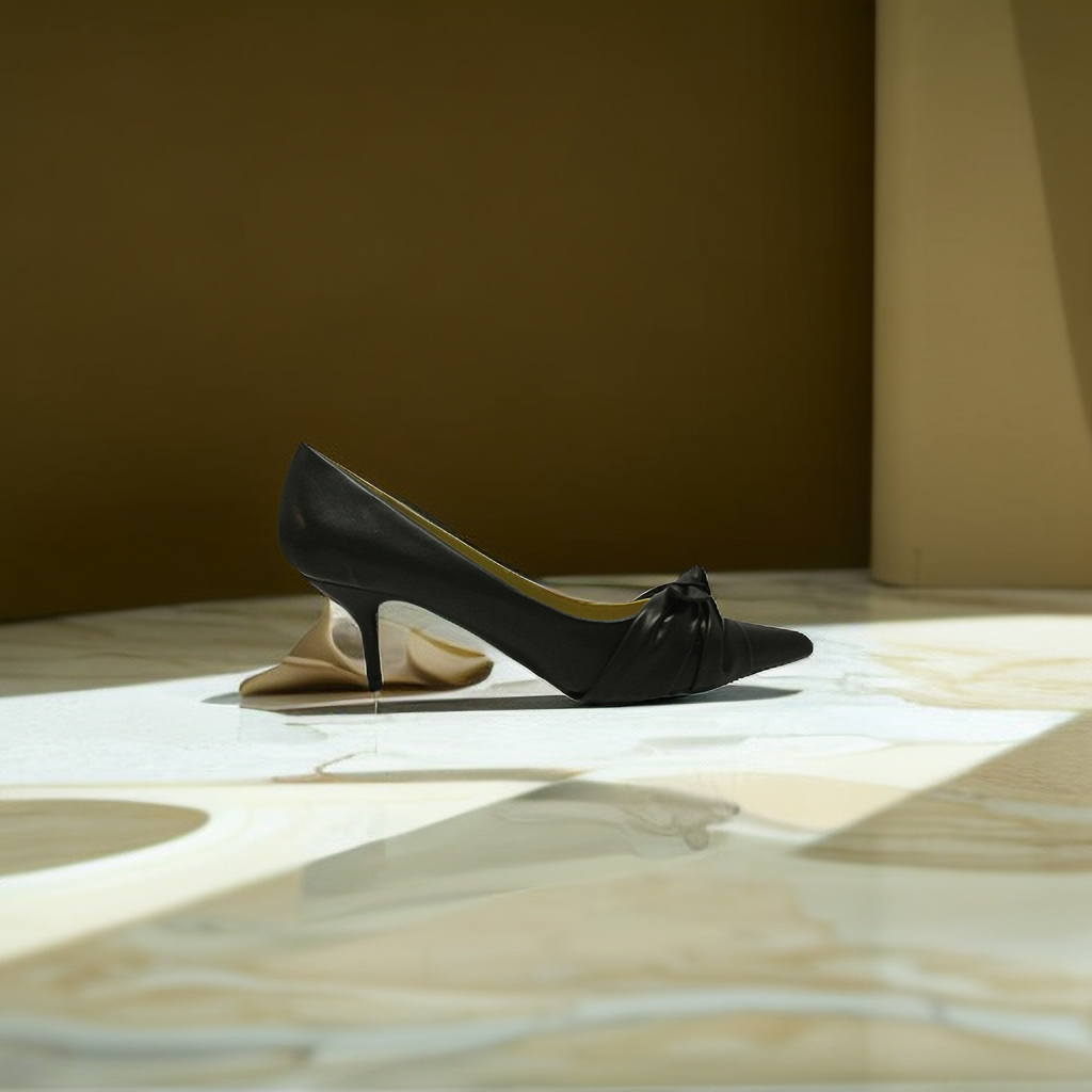 New women ladies low mid heel pumps pointed toe court work office shoes