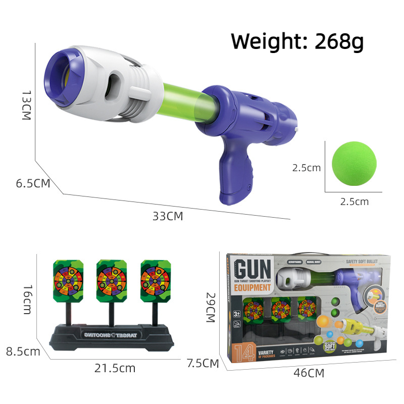 Soft EVA Bullet Shooting Automatic Scoring Manual Continuous Fire Toy Gun