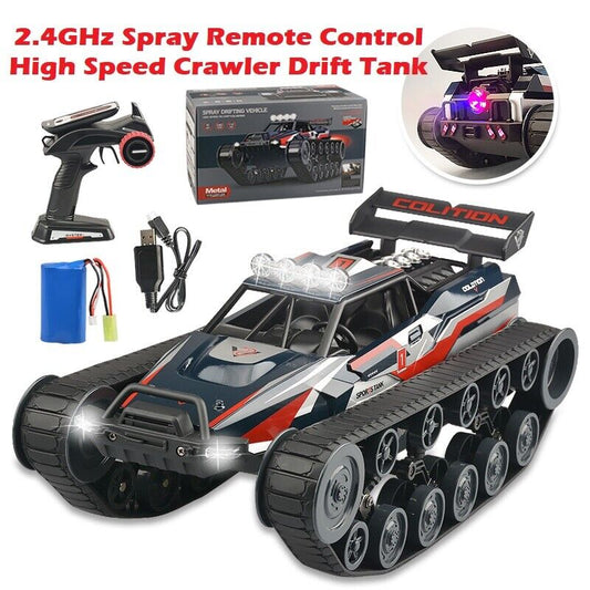 4WD High Speed RC Spray Tank Remote Control Toy Drift Tank Car Crawler Vehicle