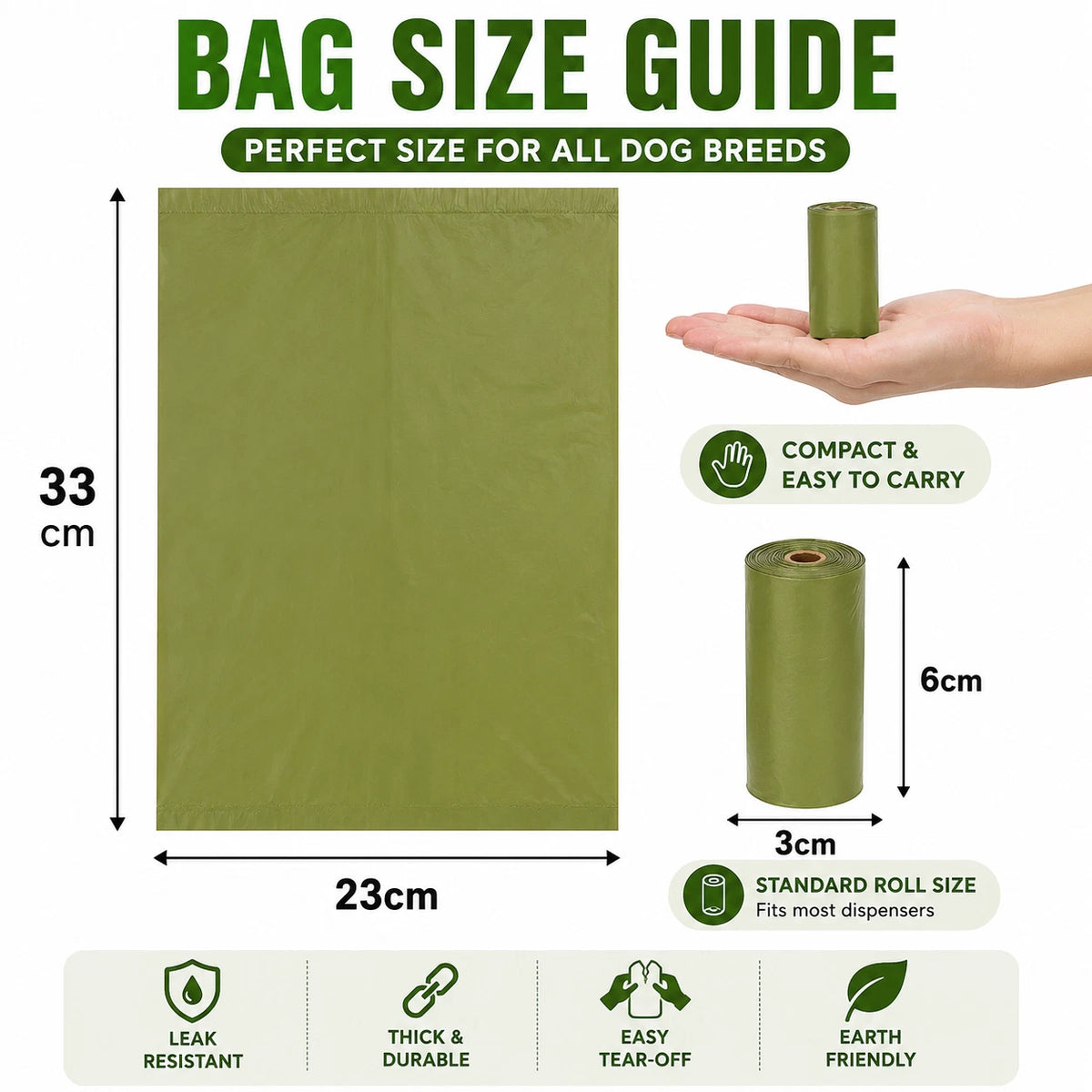 Share 20 Rolls Dog Poop Bags with Dispenser Strong Leak Resistant Waste Bags Easy Tear