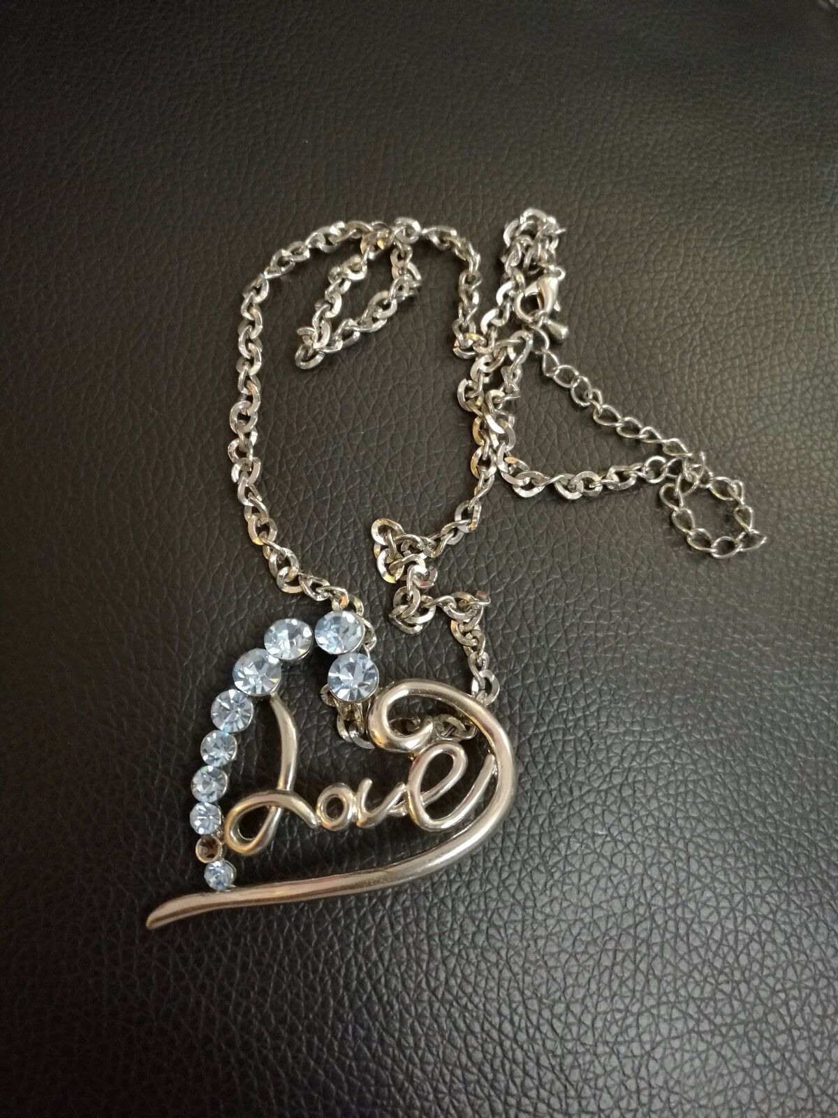 New Women Rhinestone Chain Crystal Necklace Pendant Lady's love Fashion Jewelry