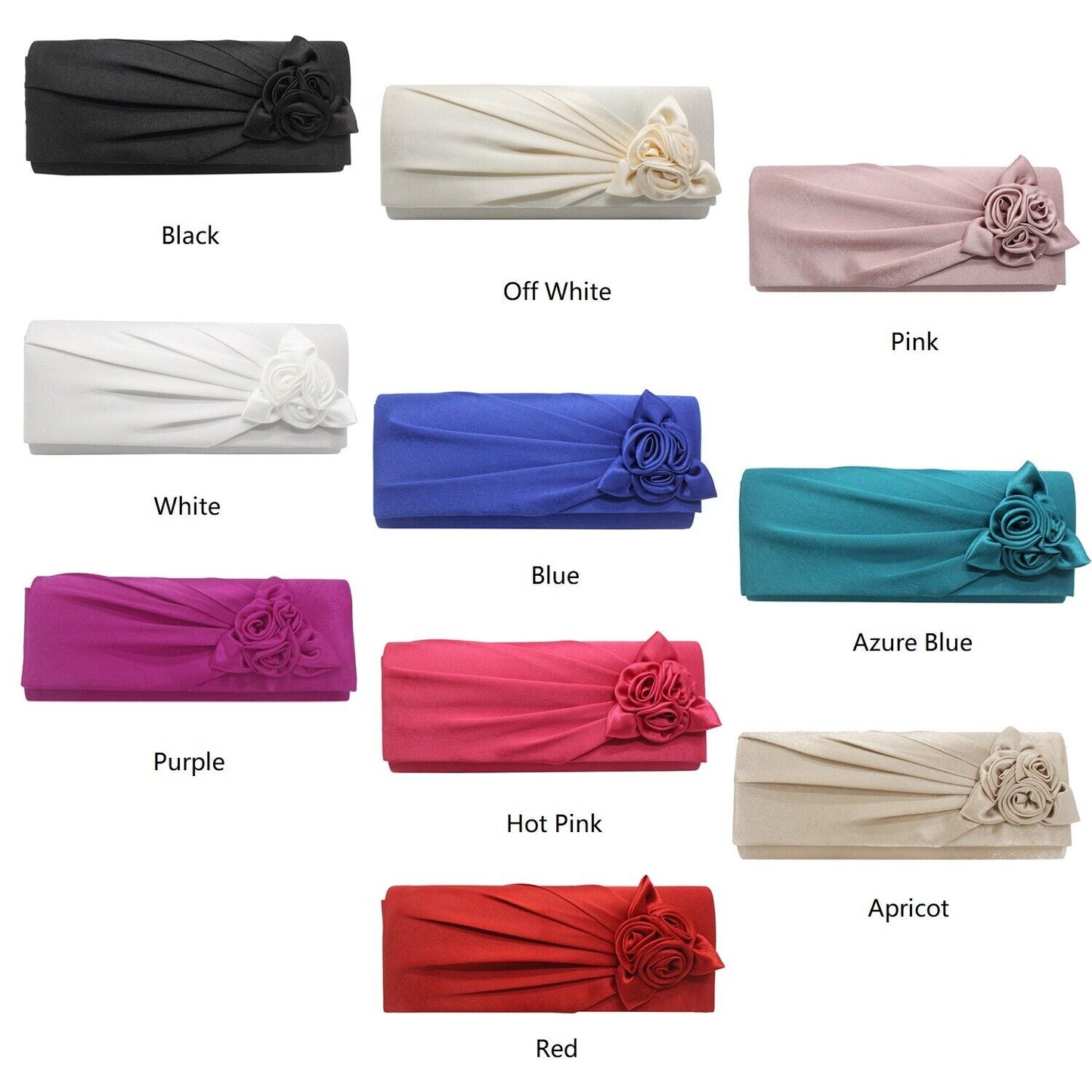 NEW Evening Clutch Bag Shining Satin Lady Wedding Bridal Chain MULTI COLOR gift