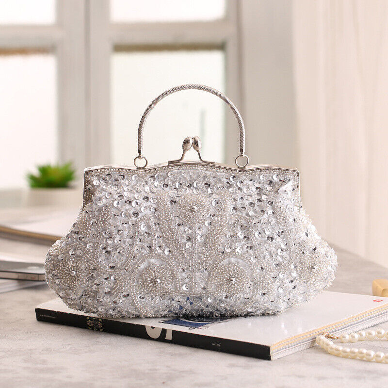 Women Fashion Glitter Party Bridal  Bag Wedding Handbag Prom Evening Clutch