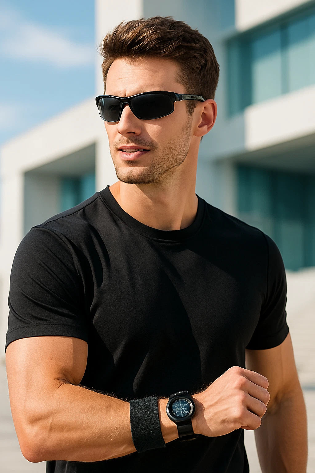 Men's Polarized Wrap Around Sports Sunglasses Running Driving Outdoor Activities # 6916