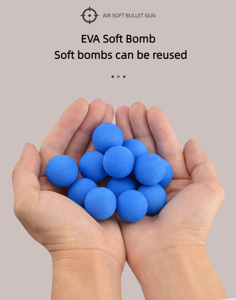 Soft EVA Bullet Shooting Automatic Scoring Manual Continuous Fire Toy Gun