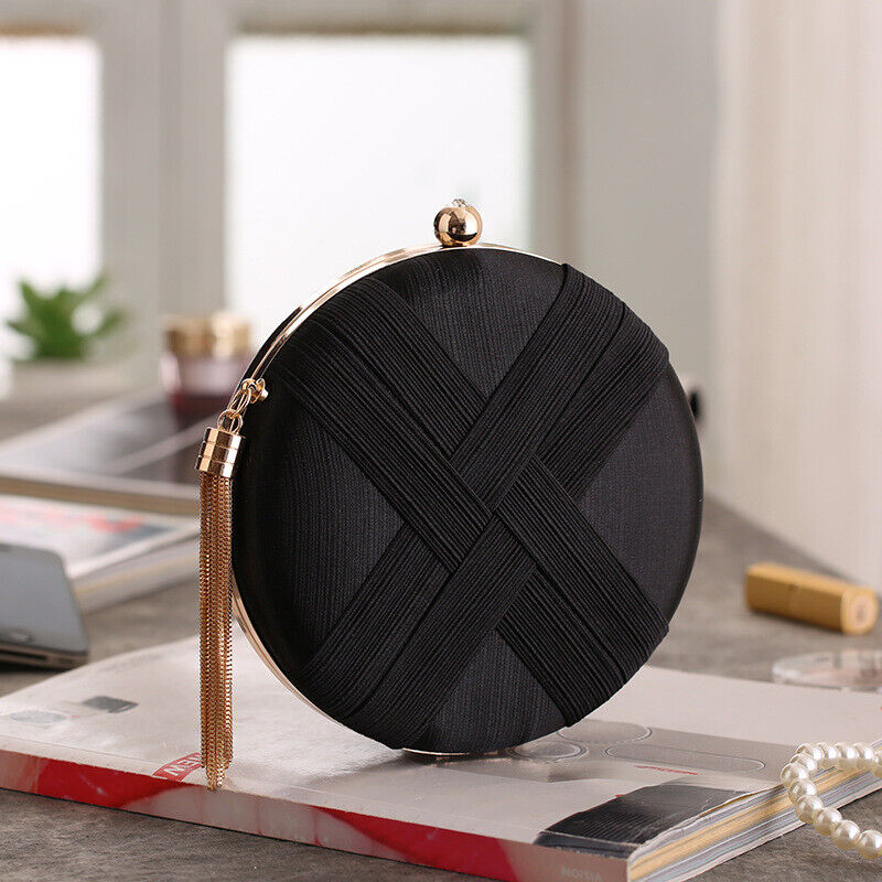 New Fashion Ladies Knit Wedding Bridal Evening Party Clutch Chain Handbag Bag