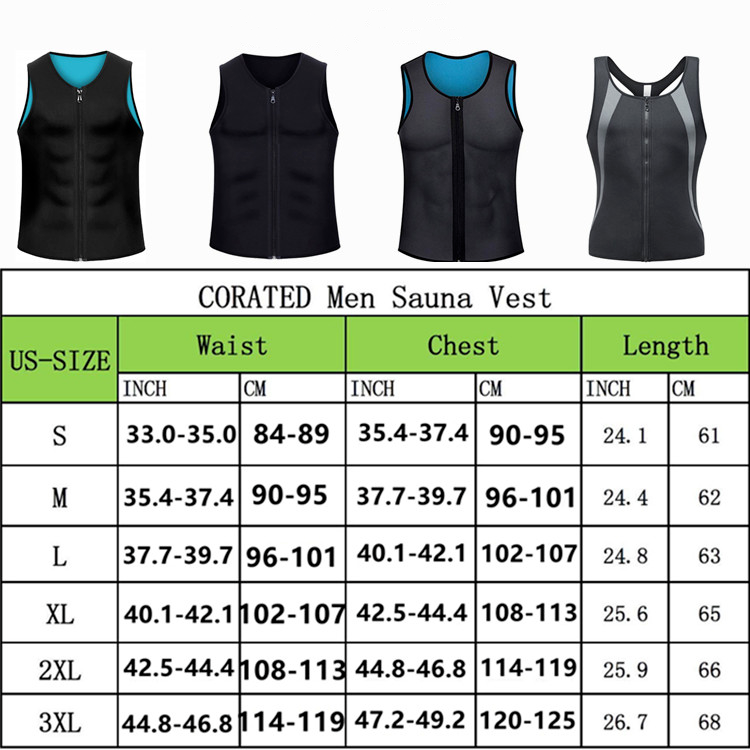 Mens Slimming Body Shaper Vest Neoprene Corset Underwear Compression Tank Top