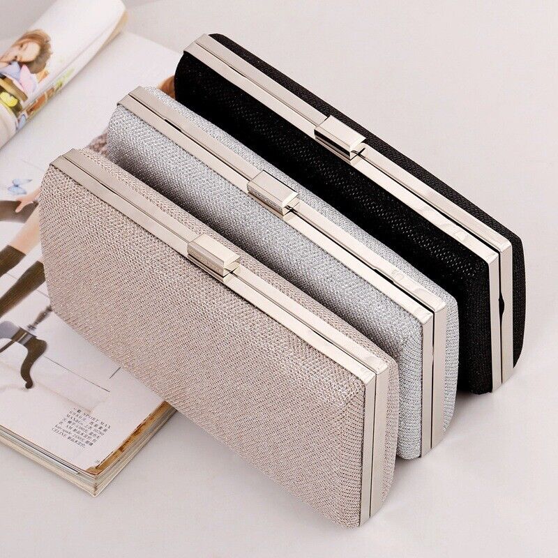 New Elegant Woman Ladies Hard Square Shell Wedding Clutch Evening Bag Party Bag