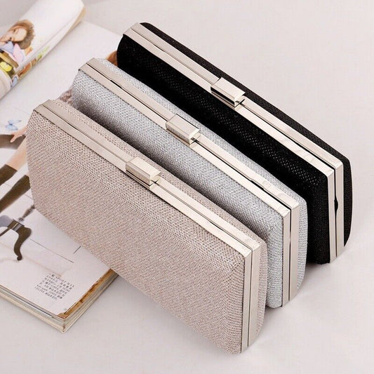 New Elegant Woman Ladies Hard Square Shell Wedding Clutch Evening Bag Party Bag