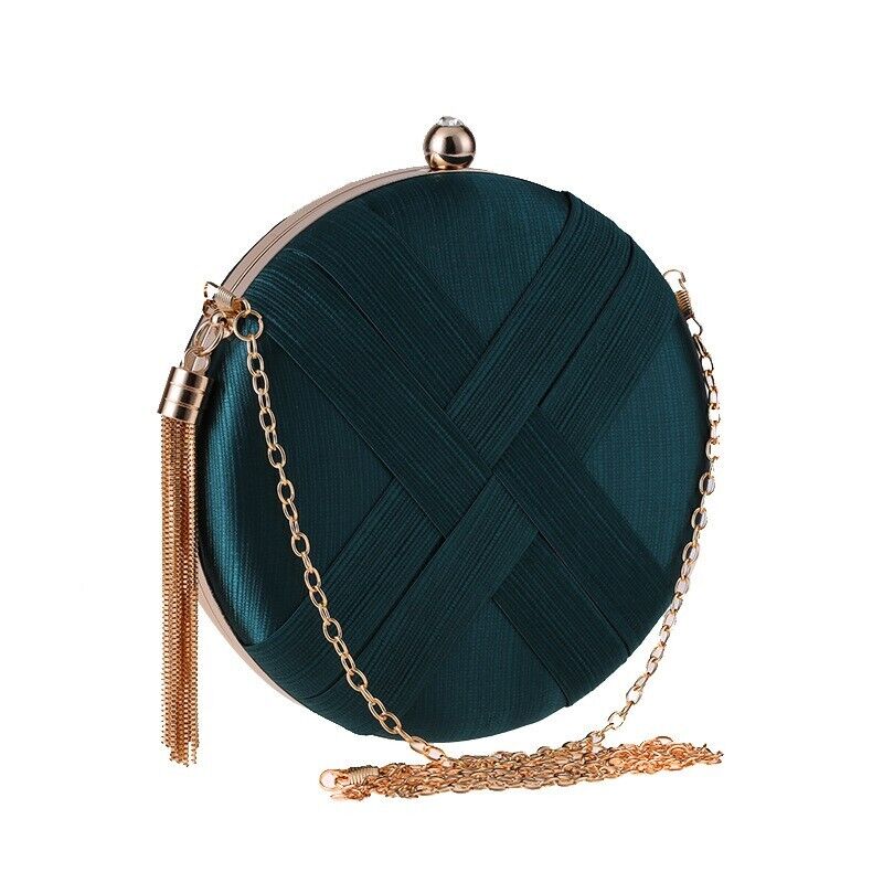 New Fashion Ladies Knit Wedding Bridal Evening Party Clutch Chain Handbag Bag