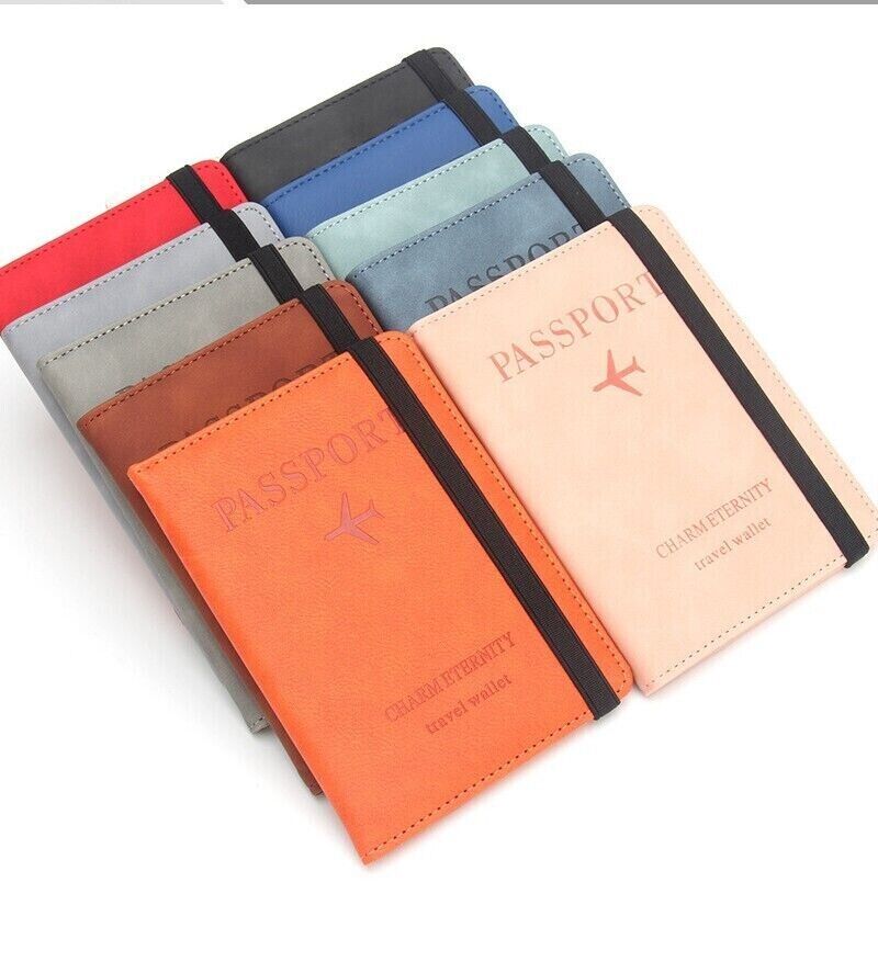 Anti-Magnetic Passport Wallet Holder RFID Blocking Slim ID Card Case Cover PU