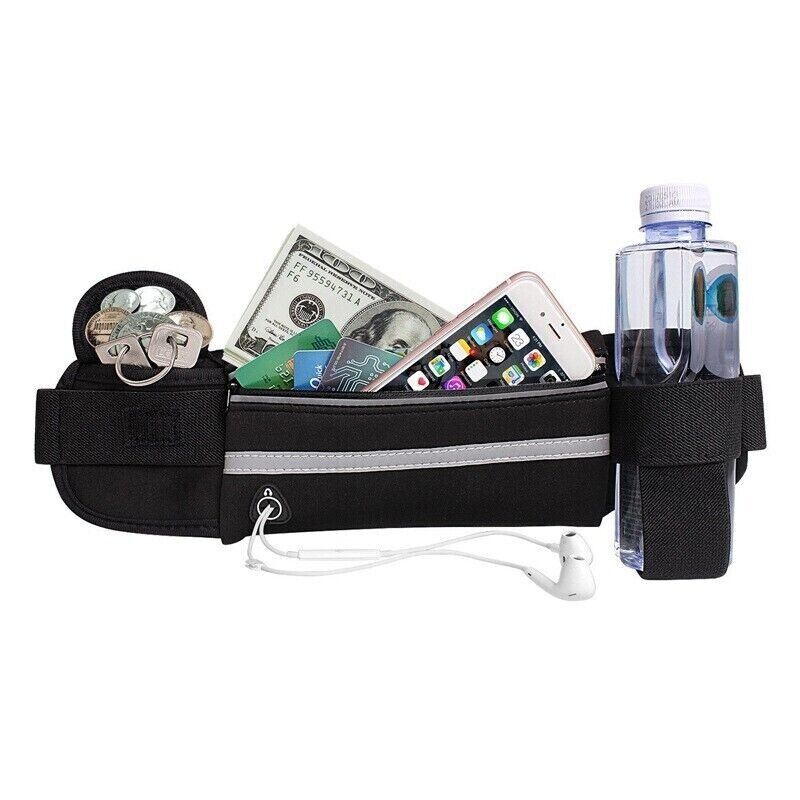Waterproof Sports Wallet Running Pack Travel Waist Bags Money Zip Belt Pouch