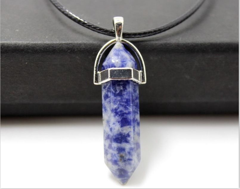 Natural Quartz Crystal Chakra Cut Gemstone Pendant Healing Point Reiki Necklace
