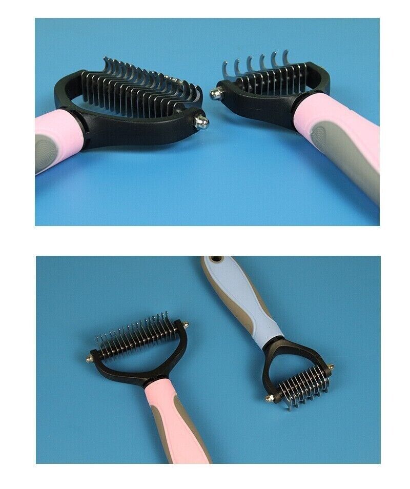 Pet Double-Sid Grooming Comb Brush Undercoat Rake Dematting Trimmer Dog Cat Tool