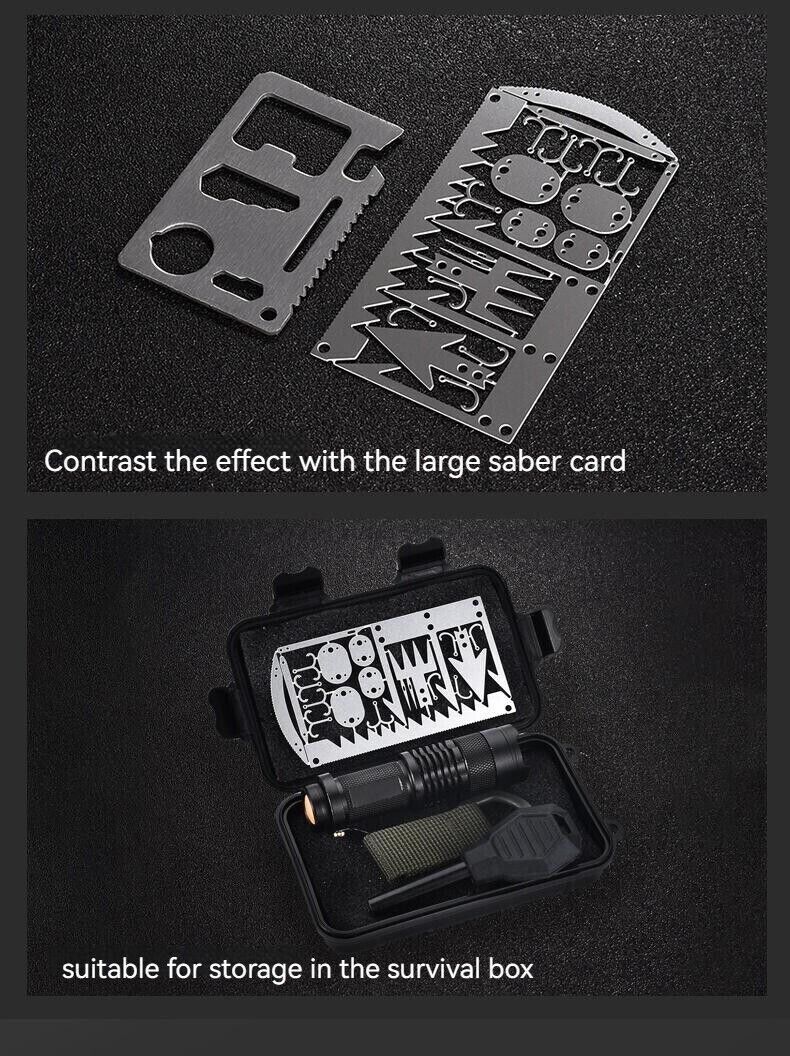 Outdoor 22 In 1 Multifunctional Survival Tools Fishing Gear Fishing Hook Card