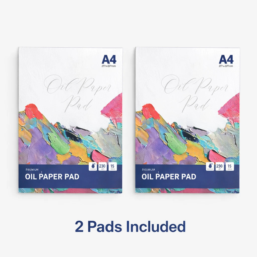 Oil Paper Pad A4 A3 Artist Painting Sketch Pad 15 Sheets 230gsm Art Works 2 Pack
