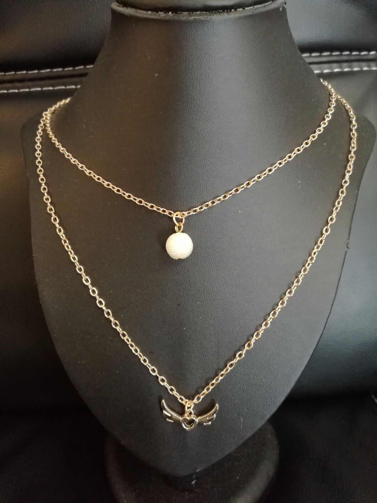 New Elegant Women Gold Choker Statement Bib Chain Pendant Necklace heart wings