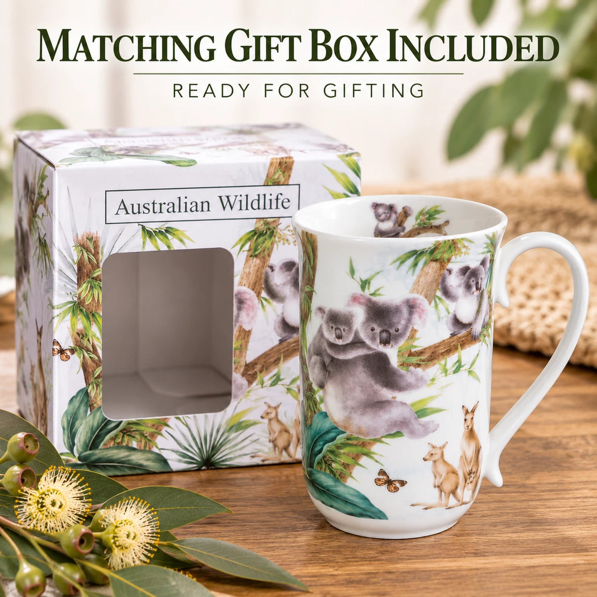 1-6x 405cc Australian Wildlife Koala Mug Fine Porcelain Coffee Tea Cup Gift Box