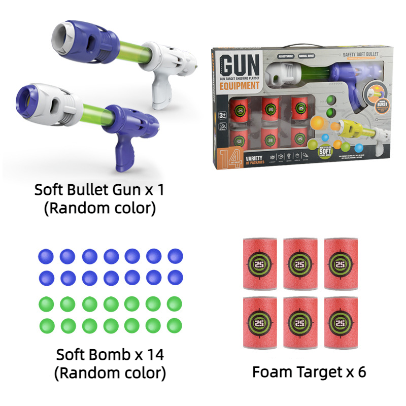 Soft EVA Bullet Shooting Automatic Scoring Manual Continuous Fire Toy Gun