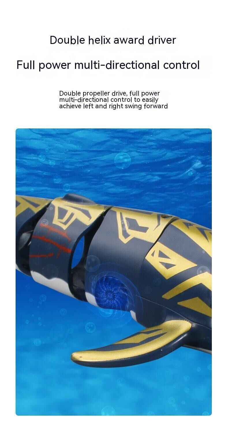 Mini 2.4G Remote Control Spray Water Shark Blue Whale Diving Children's toys