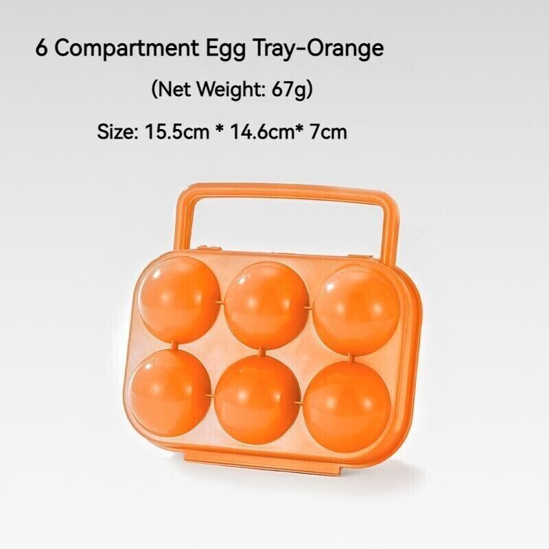 Outdoor 6 Compartment Egg Storage Portable Camping Cutlery Picnic BBQ Egg Carton