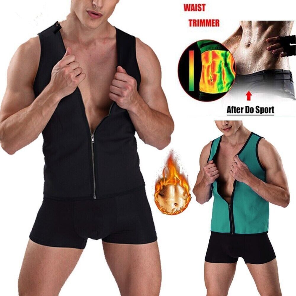 Mens Slimming Body Shaper Vest Neoprene Corset Underwear Compression Tank Top