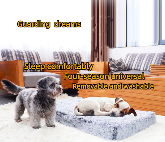 Pet Waterproof Removable Washable Plush Square Cushion Deep Sleep Soft Sofa Bed
