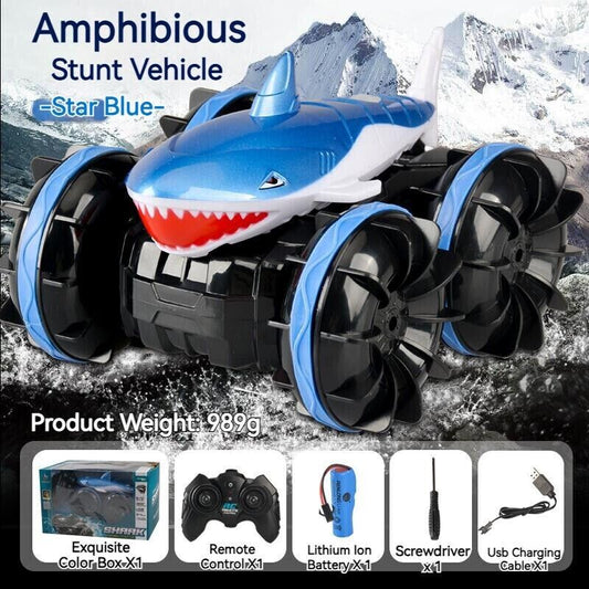 Amphibious Shark Stunt Car Remote Control Wireless Electric Toy Boy Kids Gift