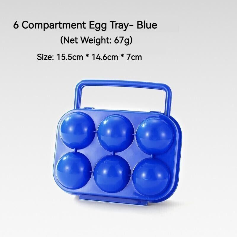 Outdoor 6 Compartment Egg Storage Portable Camping Cutlery Picnic BBQ Egg Carton
