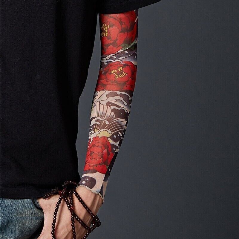 Sunscreen Tatto Arm Stretch Sleeves UV Sun Protect Covers Outdoor Sports Cooling