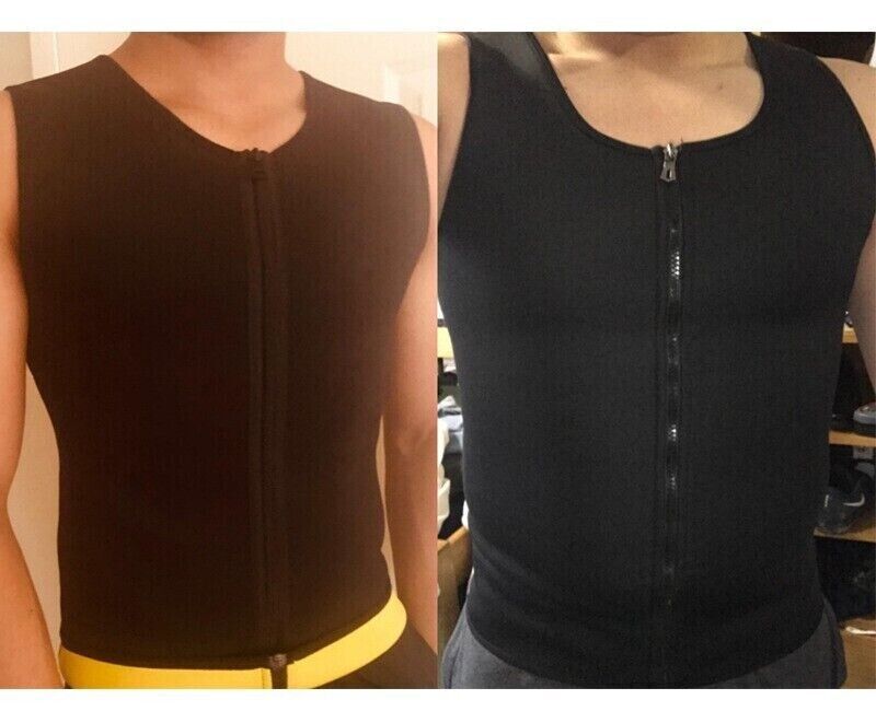 Mens Slimming Body Shaper Vest Neoprene Corset Underwear Compression Tank Top