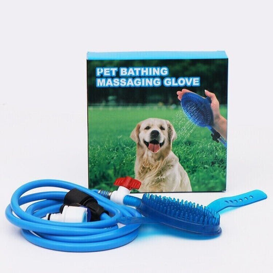 Pet Cleaning Massage Brush Silicone Bathing Spray Glove Oval Shape Shower Tool