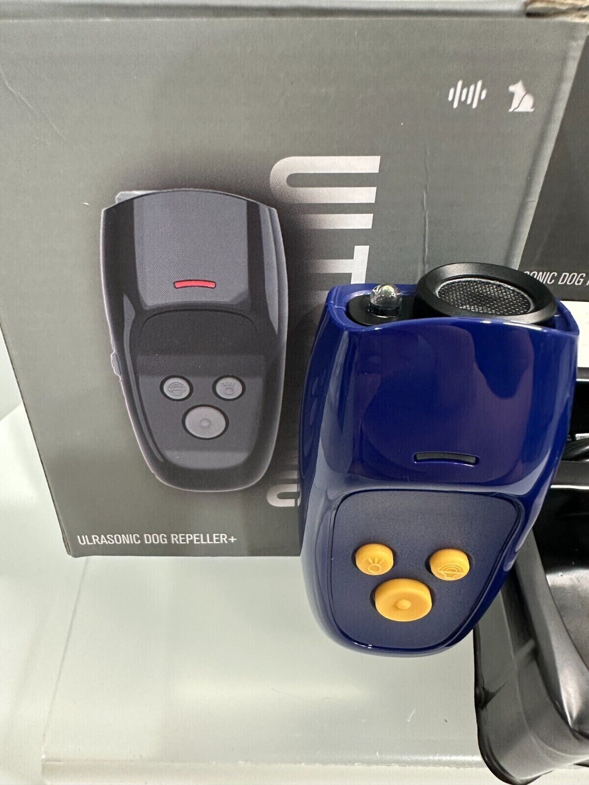 Pet Ultrasonic Anti-barking Dog Repeller Dog Handheld Trainer LED Black Blue