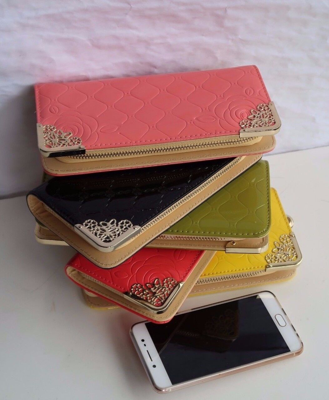 NEW Women Fashion Patent Wallet Zip Around Case Purse Wallet Lady clutch GIFT