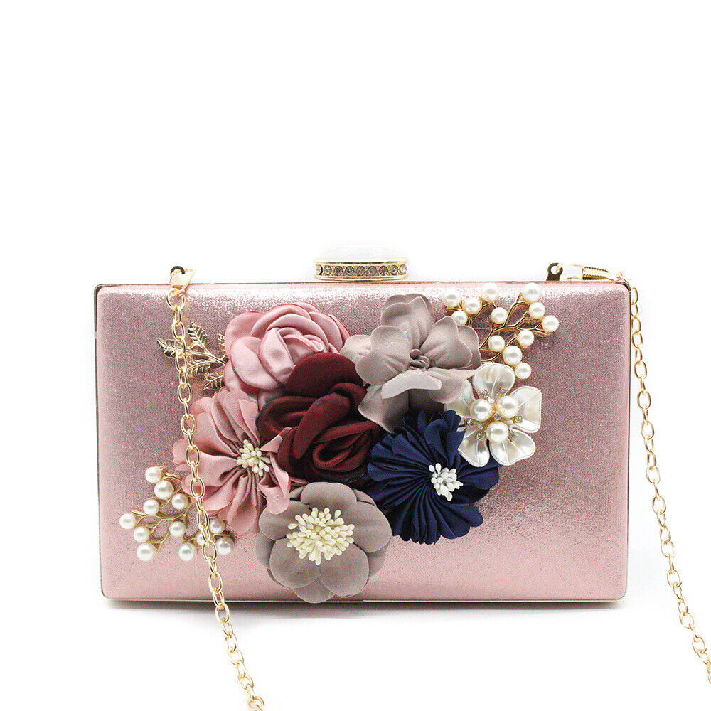 Women Ladies Evening Clutch Dinner Bag Purse Wedding Party Bridal Chain Handbag