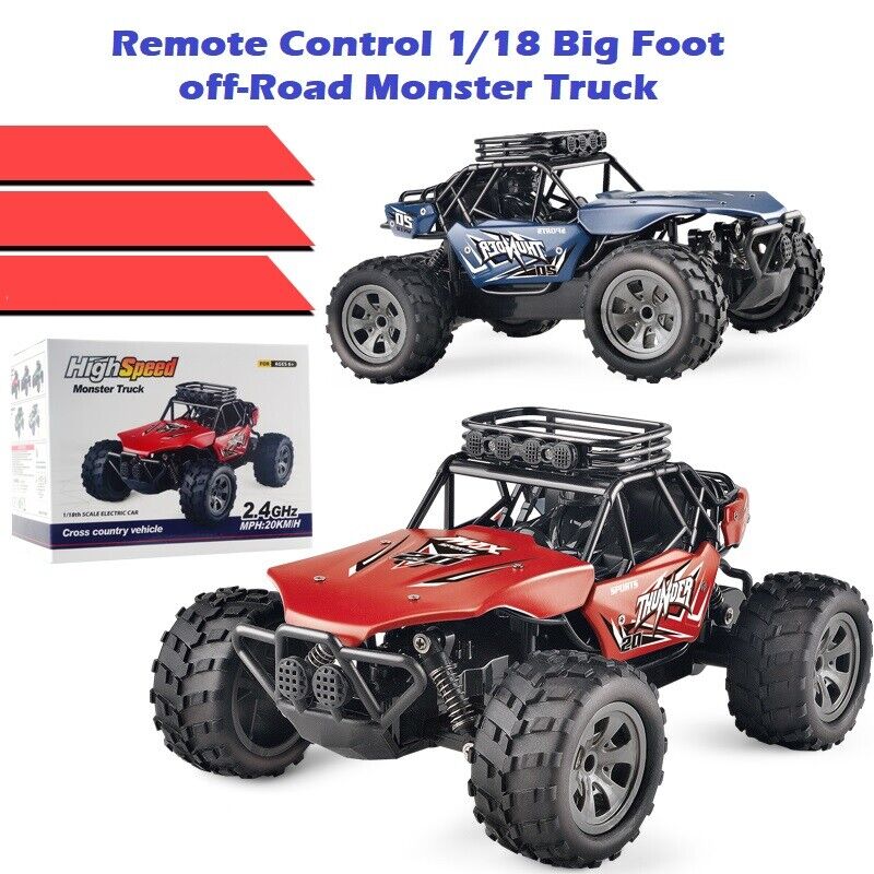 RC Car Racing Toy Remote Control 1/18 Big Foot off Road Monster Truck Toy Gift