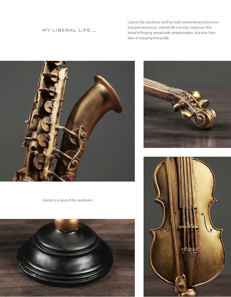 Saxophone Violin instrument home bookcase cabinet decorated resin decoration