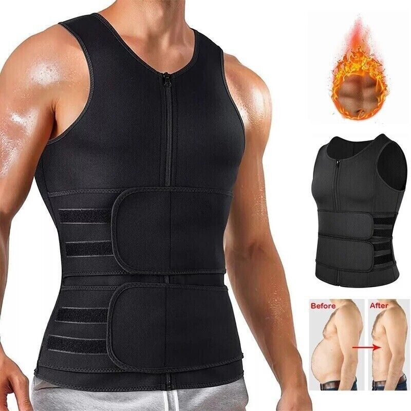 Men Slimming Compression Body Shaper Waist Trainer Sauna Sweat Tank Tops Vest