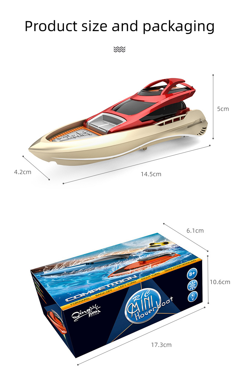 Toy Gift 2.4GHz Mini RC Speed Boat Remote Control High Speed Boat Waterproof