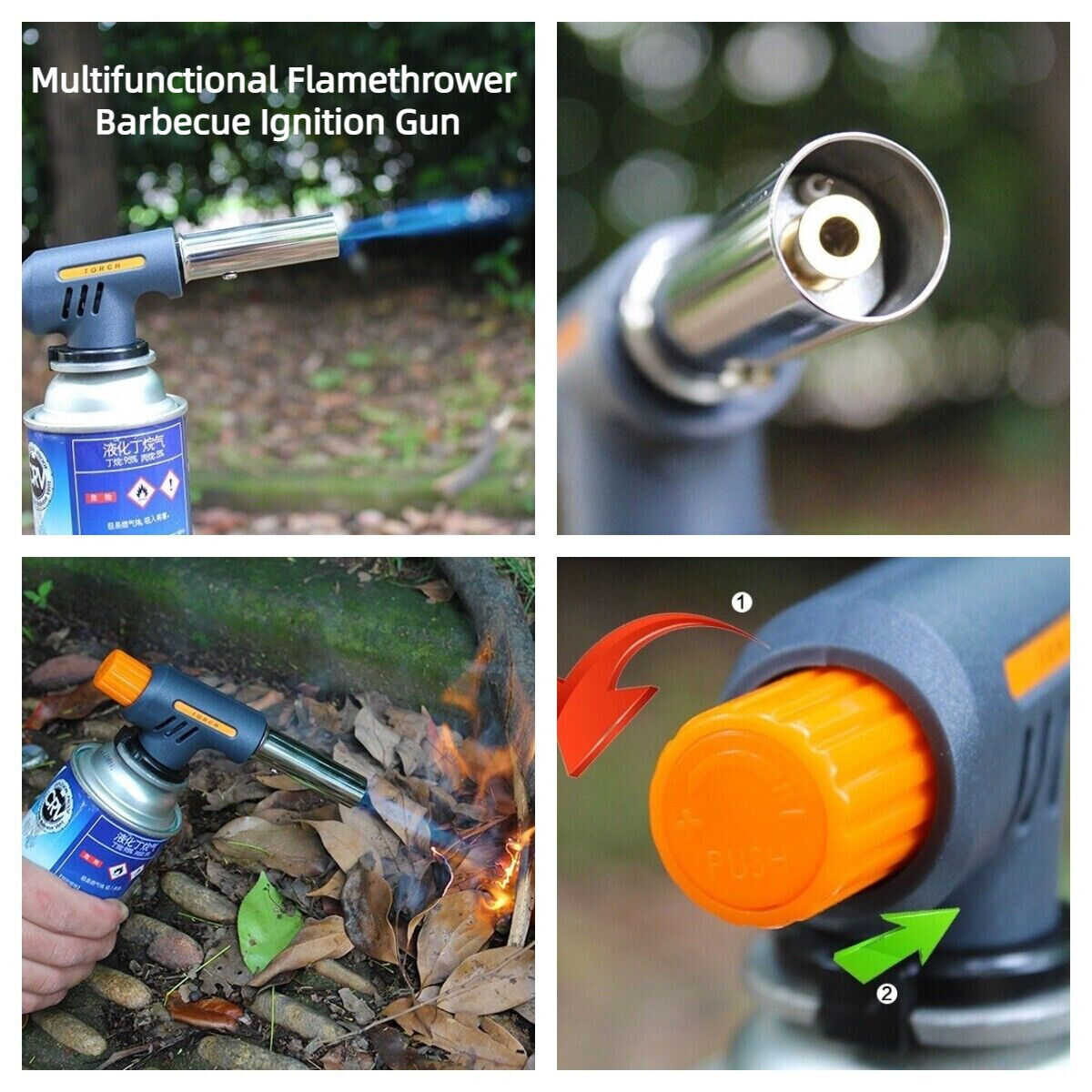 Outdoor Igniters Portable Multifunctional Flamethrower Barbecue Ignition Gun