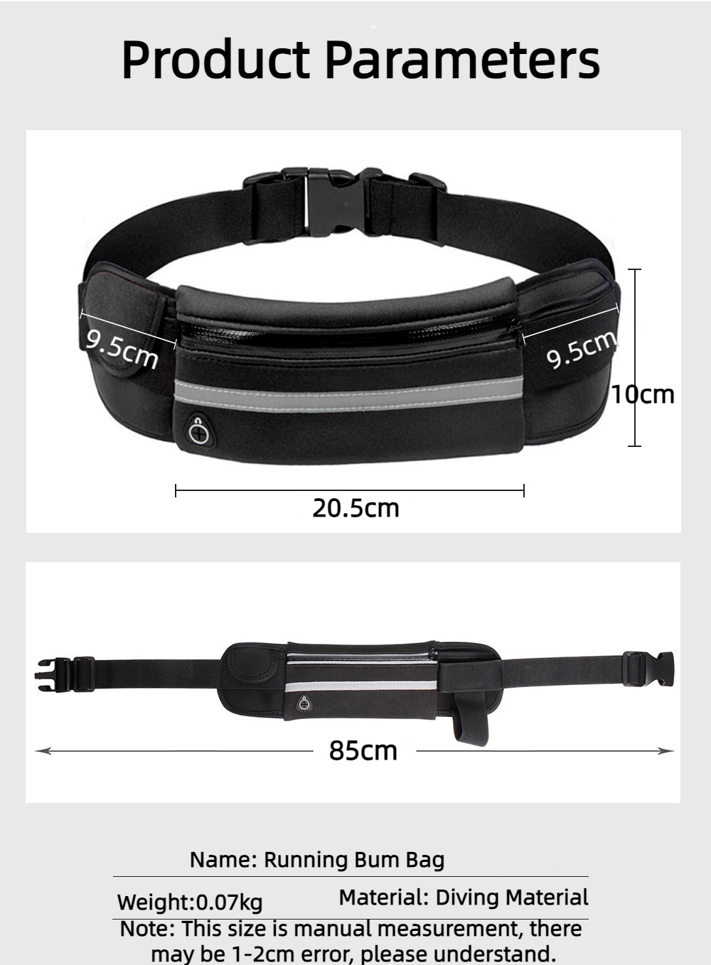 Waterproof Sports Wallet Running Pack Travel Waist Bags Money Zip Belt Pouch