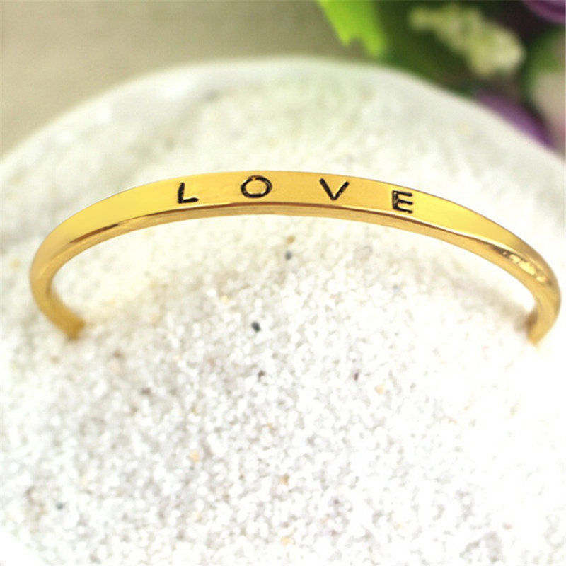 NEW Fashion Women’s Stainless Steel Screw Hand Love Wedding Cuff Bangle Bracelet