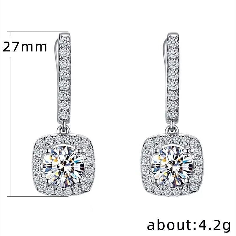 Women Crystal Zircon Earing Stud Drop Dangle Earrings Multicolour Party Jewelry