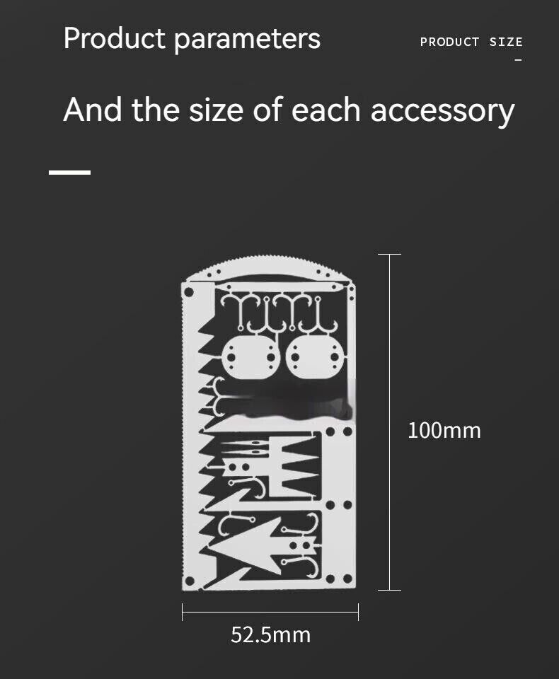 Outdoor 22 In 1 Multifunctional Survival Tools Fishing Gear Fishing Hook Card