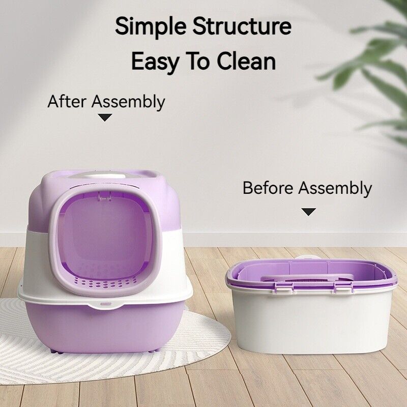 UVC Sterilization Fully Enclosed Cat Litter Box Pet Toilet Odour Control Basin