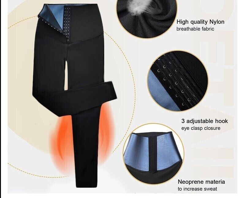 Women Waist Trainer Sauna Sweat Pants Hot Body Shaper Leggings Tummy Slimming