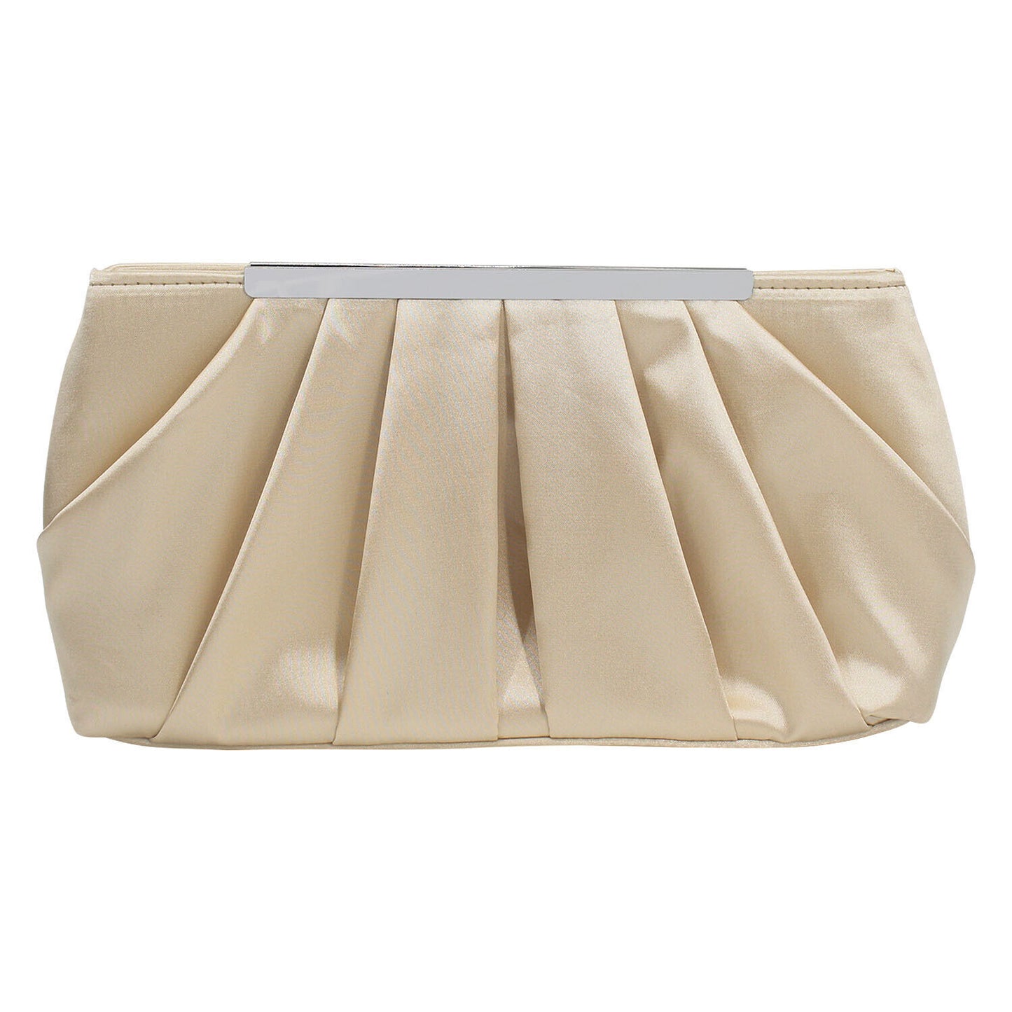 NEW Plain Satin Ladies Evening Clutch Bag Wedding Bridal Chain Handbag