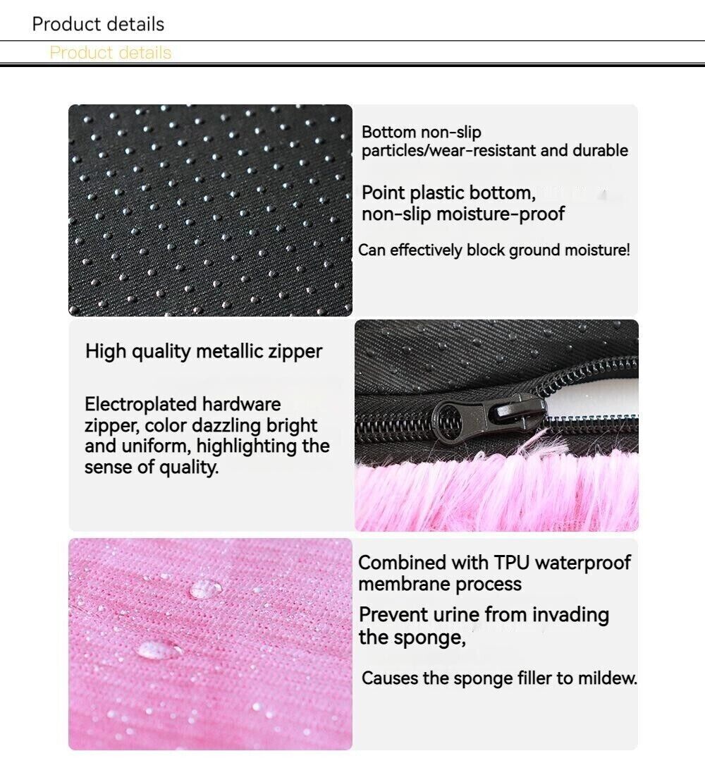 Pet Waterproof Removable Washable Plush Square Cushion Deep Sleep Soft Sofa Bed